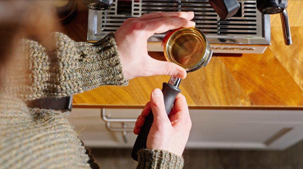 step down basket in portafilter knockout by clive coffee