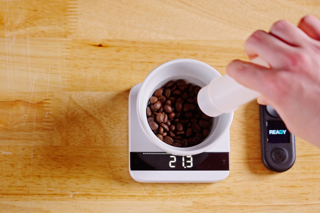 using a refractometer with coffee beans lifestyle by clive coffee