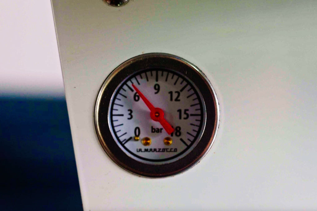 Close up of the pump gauge lifestyle by clive coffee