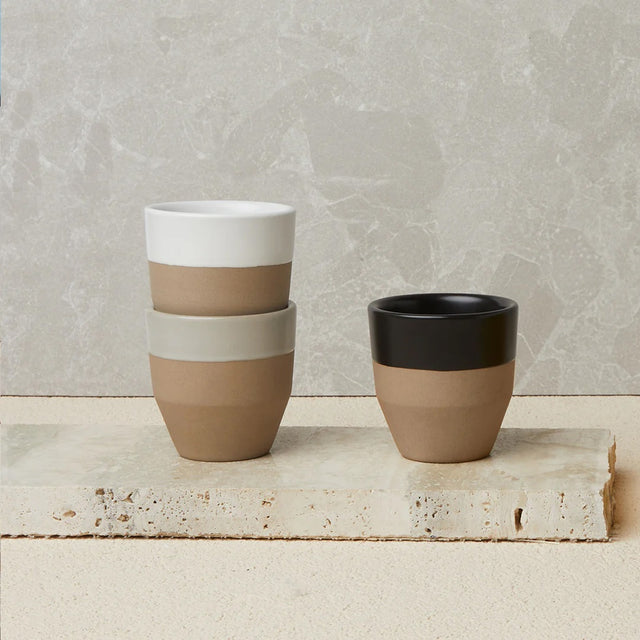 Pico Espresso Cup in White, Black, from Clive Coffee, lifestyle